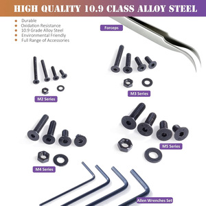 Black Alloy Steel Socket Head Cap Screws Nuts <b>Washers</b> Assortment Kit 840pcs DIN912 Grade 12.9 for Craft Projects - Product Image 5