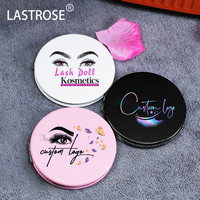 Miroir de Maquillage Compact Pliant Double Face en Cuir PU, Format Mini, Portable, de Voyage, Cadeau, en Forme de Cœur, pour Marque Privée