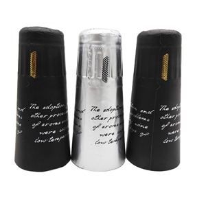 34*120mm Champagner kapsel Schwarz Gold Silber Farbe Geprägtes Logo Aluminium kapsel für Sekt flasche - Product Image 3