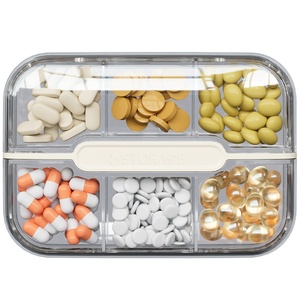 Organizador de Pastillas Semanal Portátil al por Mayor con 4/6 Compartimentos, Estuche de Almacenamiento de Vitaminas para Exteriores, Diseño Rectangular de Plástico Moldeado por Inyección - Product Image 2