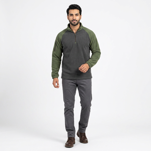 Nouveau manteau polaire à manches longues à la mode pour hommes sweat à capuche à fermeture éclair double face pour l'automne hiver sweats à capuche à motif solide à col montant - Product Image 1