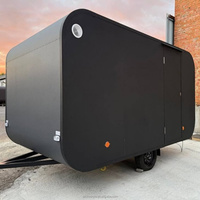 Remorque alimentaire mobile moderne et courbée, kiosque à café, remorque de restauration à essieu unique, camion de restauration de rue avec fenêtre de service
