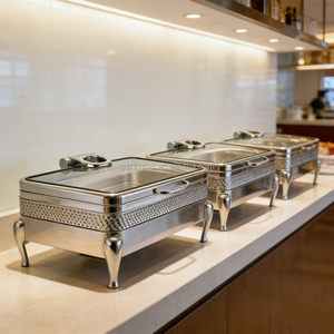 XINGPAI Attrezzature per Ristoranti e Hotel Dubai, Scaldavivande Idraulico in Argento per Buffet, per Matrimoni e Banchetti - Product Image 1