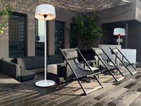 Radiateur de terrasse électrique portable en fibre de carbone, télécommandé, étanche, avec ventilation et protection anti-renversement