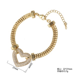 Fashion Jewelry Eco-friendly Copper Minimalist Gold Plated Layered Chain <b>Set</b> Heart Pendant Necklace Korean Jewelry <b>Set</b> - Product Image 1