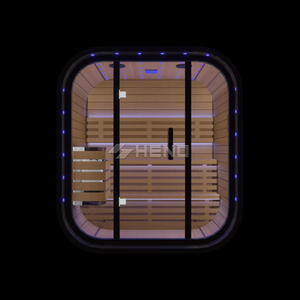 ห้องซาวน่าขนาดเล็กทรงลูกบาศก์ ทำจากไม้เนื้อแข็งสำหรับใช้งานกลางแจ้ง แบบสั่งทำพิเศษ - Product Image 5