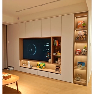 Soporte de TV de madera montado en la pared de almacenamiento de alto brillo Juegos de chimeneas eléctricas Chimenea electrónica - Product Image 2