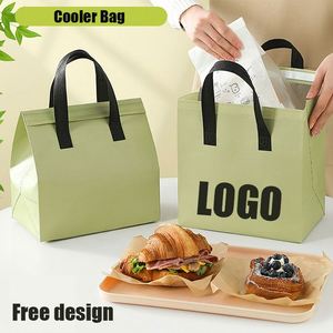 Sac isotherme personnalisé en non-tissé pour bar à collations et plats à emporter, pressé à chaud, vente en gros, prix abordable - Product Image 3