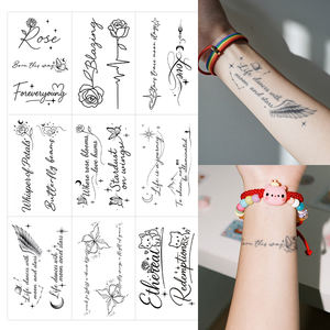 <span class=keywords><strong>Lettere</strong></span> artistiche <span class=keywords><strong>e</strong></span> grafica tatuaggio temporaneo tatuaggio Semi permanente creativo impermeabile ultimo per 2 settimane tatuaggio a base di erbe per il braccio - Product Image 1
