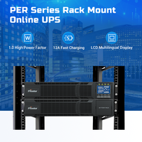 UPS de 10KVA 192VDC 10KW para Montaje en Rack, Sistema de Alimentación Ininterrumpida Monofásico con Voltaje de Salida Programable 220V/230V y Batería con PF1