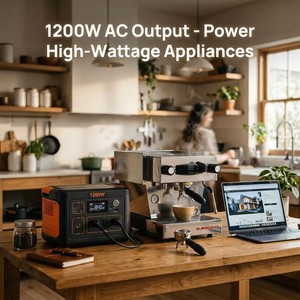 1200W LiFePO4 Portable Power Station With 200W <b>Solar</b> <b>Panel</b>, 1000Wh <b>Solar</b> Generator Bundle for Camping Home Emergency Backup - Product Image 3
