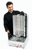 Machine à shawarma électrique à 3 tubes chauffants, gril vertical rotatif pour kebab, rôtissoire commerciale