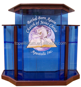 Red Custom Perspex <strong>Pulpit</strong> Lectern Wingstyle <strong>Acrylic</strong> Podium for <strong>Church</strong>