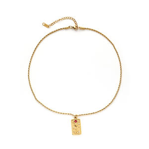 Collar de Gargantilla de punto de acero inoxidable delicado collar de punto hecho a mano perla Boho collar de alambre de piedra con cuentas - Product Image 5