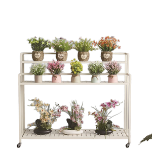 Supporto per <span class=keywords><strong>Fiori</strong></span> Multilivello in Metallo, Design Moderno e Semplice, Mobile e <span class=keywords><strong>da</strong></span> Pavimento per Giardino, <span class=keywords><strong>Balcone</strong></span> e <span class=keywords><strong>Piante</strong></span> Verdi - Product Image 1