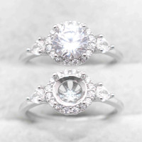 Sterling Silber 6,5mm/1 Karat Semi Mount Ring rahmen Blank Moissan ite Diamond Setting Base ohne Center Stone Inlay für Heimwerker