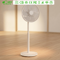 Ventilateur sur pied RUNAL 14 pouces sans fil avec télécommande, circulation d'air 3D, éclairage LED, hauteur réglable, en plastique