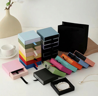 Boîte de rangement pour bijoux en film PE écologique, organiseur de voyage pour boucles d'oreilles, bagues et bracelets, emballage cadeau anti-oxydation