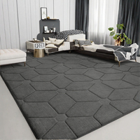 Geometric Pattern Polyester Rugs Machine Washable Anti-Slip Short Pile Extra Large for Living Room Bedroom