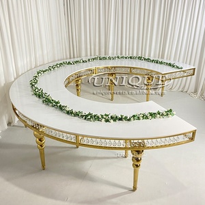 Hiện đại sang trọng S hình dạng bảng cho đám cưới MDF thép không gỉ vòng tròn Serpentine bảng đám cưới tinh thể khách sạn Tiệc Bàn ăn - Product Image 2