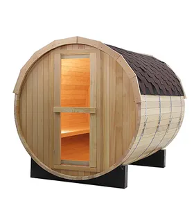 2022 fabrika sıcak satış sauna açık varil çam/hemlock/kırmızı sedir 4-6 sauna buhar geleneksel sauna odası