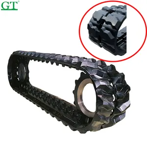 Rubber Track Undercarriage System Excavator Tracks Pads Skid Steel Running Kits Small Vehicle Tractor Harvester Sprocket