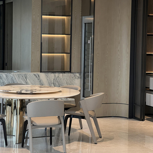 Sunrise moderno semplice design tavolo <span class=keywords><strong>da</strong></span> <span class=keywords><strong>pranzo</strong></span> <span class=keywords><strong>con</strong></span> giradischi di lusso in acciaio inox accessibile per il <span class=keywords><strong>soggiorno</strong></span> di un piccolo appartamento - Product Image 3