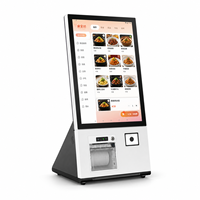 Kiosque de commande automatique de 21,5 pouces pour restaurant, terminal de point de vente avec écran tactile, scanner QR, imprimante de reçus pour café, restauration rapide