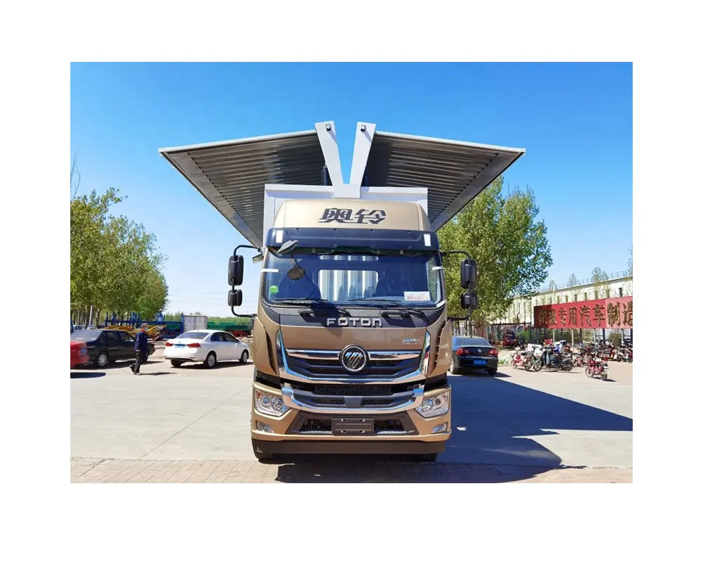 Widely Popular Tuqiang Self Designed 2 Axle 10 Ton Road Transportation Wingspan Box Semi Trailer Cargo traier