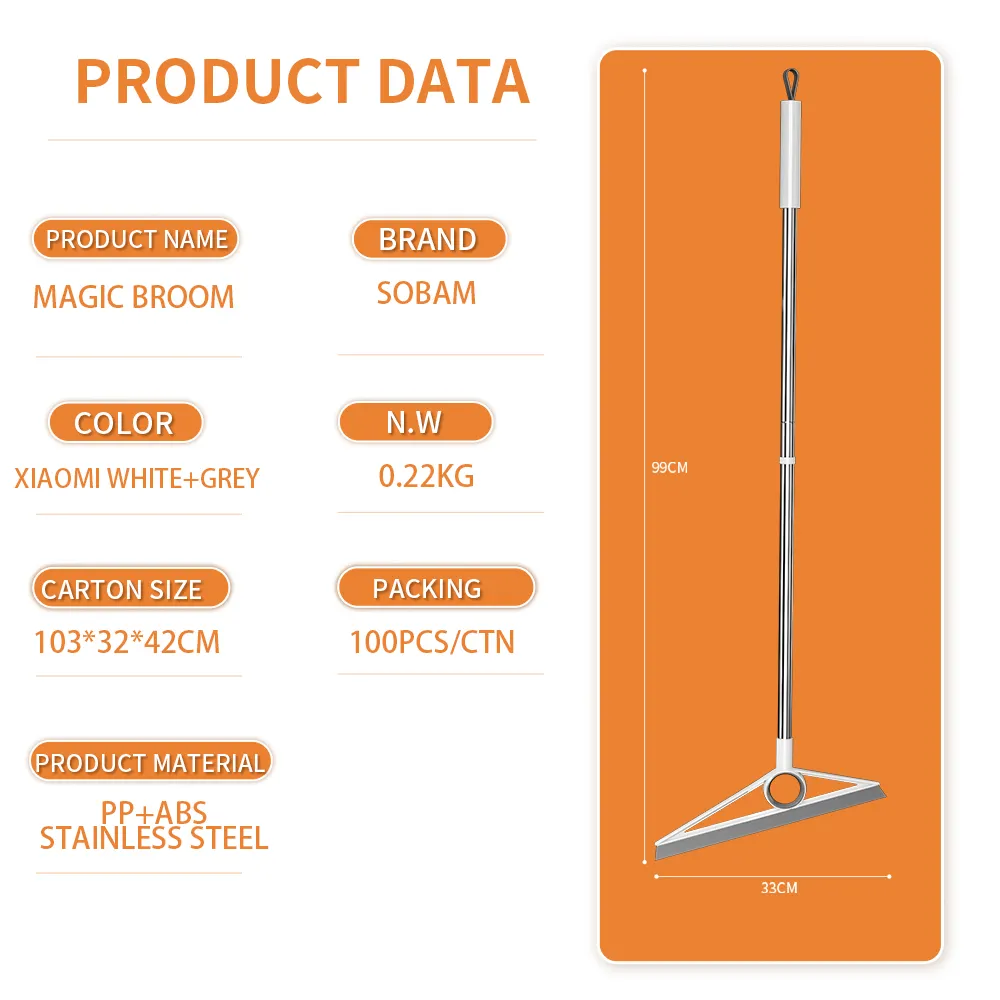 Soham Silicone raschiatura scopa spazzatrice pavimento spazzatrice scopa multifoncatura a mano scopa magica scopa magica