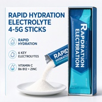 Poudre d'hydratation rapide électrolytique sans sucre OEM ODM Marque privée 6 électrolytes clés Vitamine B12 en sachet individuel pour les vitamines