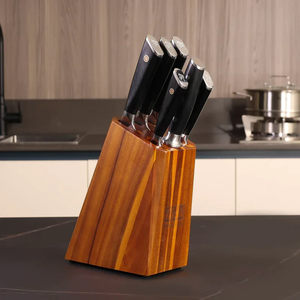 Ensemble de couteaux de <span class=keywords><strong>cuisine</strong></span> <span class=keywords><strong>SHAN</strong></span> <span class=keywords><strong>ZU</strong></span> GYO série 7 pièces, acier japonais super résistant, acier damas, bloc de couteaux de chef avec manche en G10 - Product Image 3