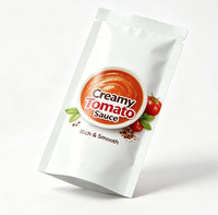 Sachet personnalisé thermoscellable pour sauce tomate, 70g, avec doublure VMPET, pochette autoportante scellable