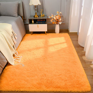 Tapis shaggy décoratif de grande taille pour la maison, tapis en peluche orange, tapis moelleux de luxe pour le salon, la chambre à coucher - Product Image 2