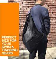 Sac de sport en polyester imperméable à grande maille avec cordon de serrage Gelory, idéal pour la natation, la gym et la plage, avec poches – Meilleure vente