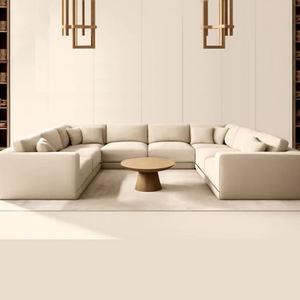 Juego de Sofás Esquineros en Forma de U de Lujo Italiano, Muebles para Sala de Estar, Sofá de Alta Calidad para el Hogar - Product Image 1