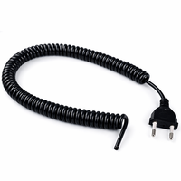 Câble spiralé de type prise EU, vente en gros, prise européenne coréenne à 2 broches, cordon d'alimentation AC standard EU, câble à ressort, cordon d'alimentation pour ordinateur