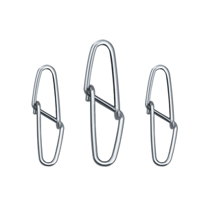 Acier inoxydable Double boucle diamant sécurité Snap pivotant pêche connecteur Clips attirail - Product Image 1