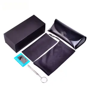 फैक्टरी मूल्य निर्माता आपूर्तिकर्ता कस्टम लोगो पु चमड़े चश्मा धूप का चश्मा चश्मा पाउच के साथ मामलों पैकेज बॉक्स