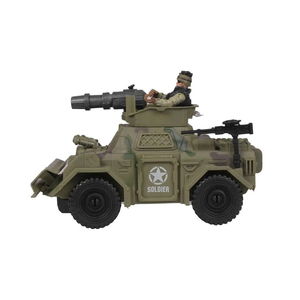 Ensemble de jeu de véhicules militaires en plastique de l'armée américaine Sand Hogs avec lance-missiles, armes et figurines de soldats pour garçons - Product Image 1