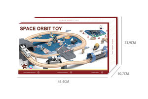 高品質の腹筋教育遊びDiyスペーススタイル列車ロケット鉄道線路セットおもちゃブナ木列車おもちゃ子供男の子と女の子のための - Product Image 6