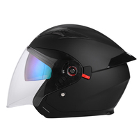 Casque demi-visage de moto avec pare-soleil intérieur-certifié sécurité DOT, ABS durable, couleurs vives