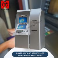 Kiosque bancaire à double écran, sur pied, pour intérieur, avec écran tactile capacitif 10 points, compatible SDK, pour dépôt et retrait d'argent