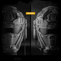 Casque Intégral de Combat Couleur Unie avec Micro-Casque de Communication Intégré