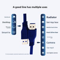 Cable de Datos USB 3.0 Macho a Macho de Doble Cabeza con Conductor de Cobre para Transferencia de Datos en Computadoras Personales y Teléfonos Móviles