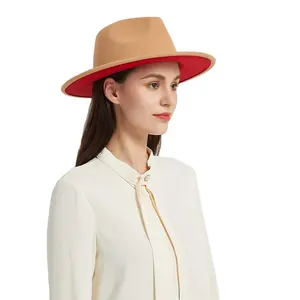 Фабричная Панама, Повседневная фетровая шляпа с цветными перьями, джазовые ковбойские шляпы, двухцветная зимняя фетровая шляпа