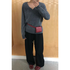 Nuovo Pullover da Donna in Cashmere Autunno Inverno 2025 con Scollo a V Lavorato a Maglia dalla Vestibilità Ampia Maglia Basic - Product Image 6