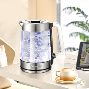 Queensense Electric Kettle 2.5L Glass Transparent <b>Auto</b> Shut Off Boiler For Home Use - Product Image 2