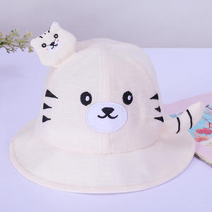 Children's Spring Autumn Striped Breathable 100% Cotton Windproof Outdoor Sunscreen <strong>Sunhat</strong> for Boys Girls Cartoon <strong>Baby</strong> Fisherman - Product Image 6