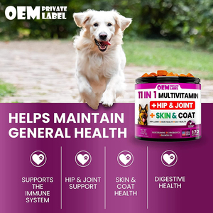 Suplemento Masticable Multivitamínico 11 en 1 para Perros, con Glucosamina, Vitaminas para Perros, Condroitina, Apoyo para Cadera y Articulaciones - Product Image 3